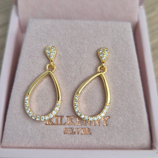 GOLD PLATED PEAR DROP EARRINGS