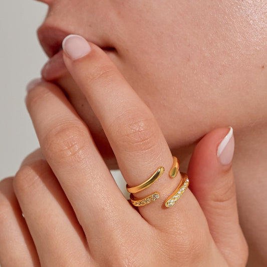 Soul Shine Organic Wave Ring Stack