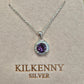 Single stone amethyst silver necklace L2410