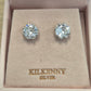 SILVER ROUND CRYSTAL STUD EARRING