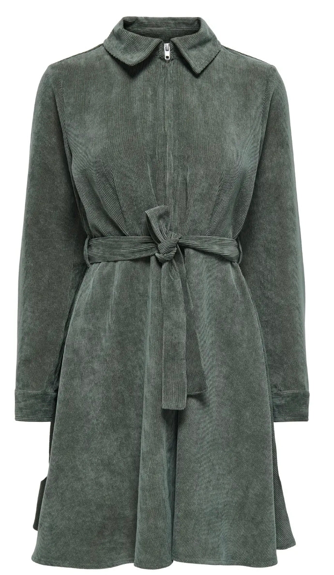 Hollie cord a-line dress - green
