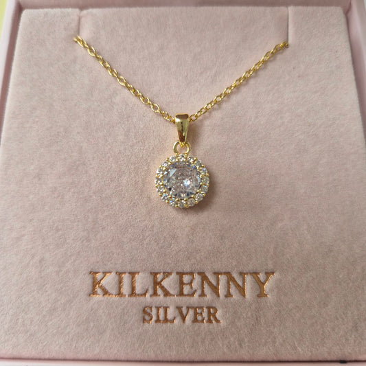 GOLD GLISTENING ROUND NECKLACE