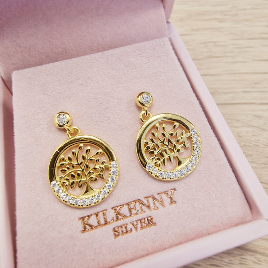 TREE OF LIFE GOLD DROP EARRING E2028