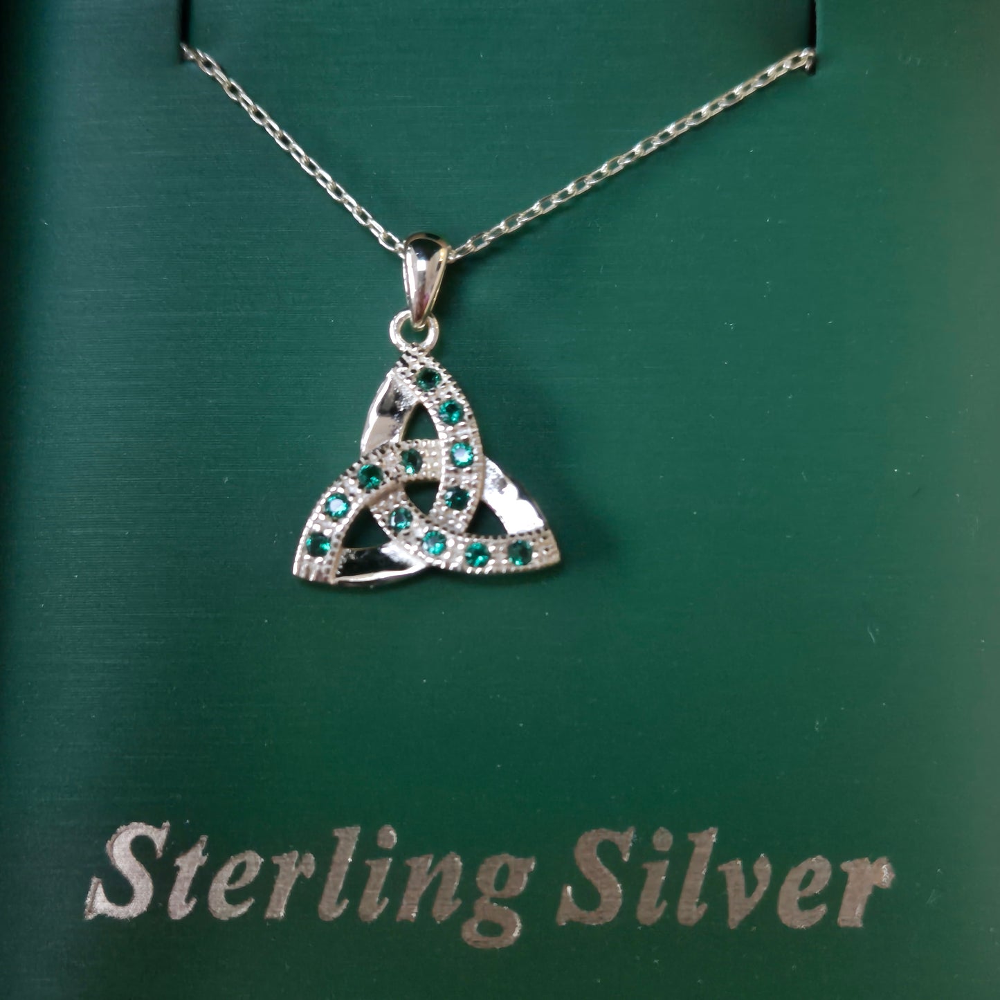 Celtic Trinity Pendant with stones