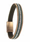 Sparkle Row W/BoxChain & PU - Racing Green & Gold bracelet