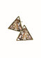 Triangle Crystal Encrusted Studs - Ant Gold/Multi LG024