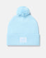 Knit Bobble Beanie in Baby Blue