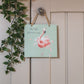 PRETTY IN PINK' FLAMINGO WOODEN PLAQUE