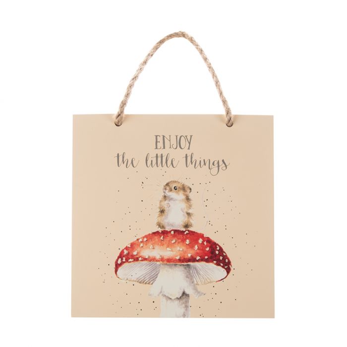 ENJOY THE LITTLE THINGS' MOUSE WOODEN PLAQUE