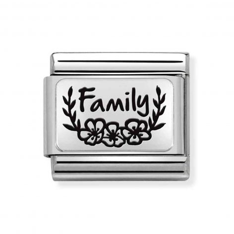 Composable Classic Family with Flowers Steel Charm
