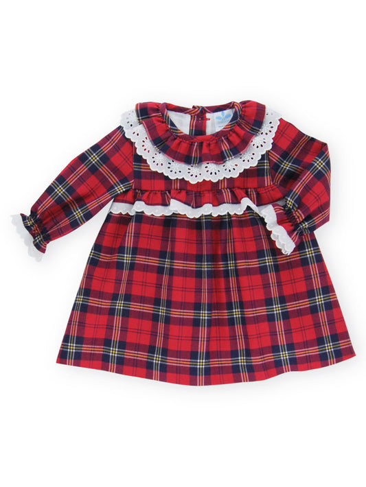 Tartan Red frill dress - SARDON