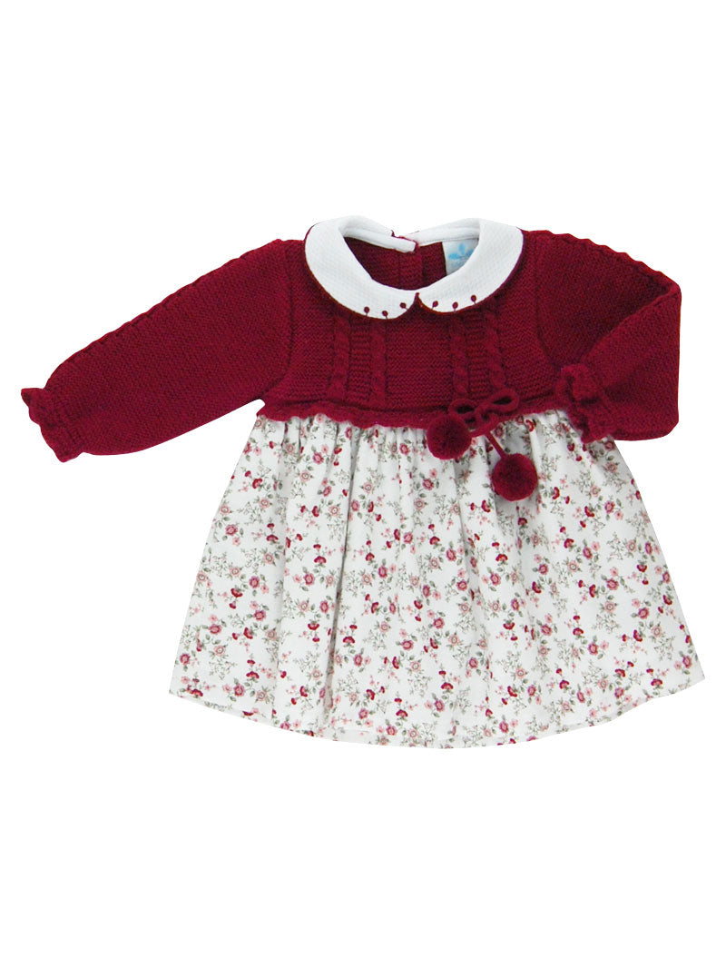 Knitted Red floral dress - SARDON