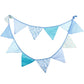 Blue Pastel floral cotton bunting blue