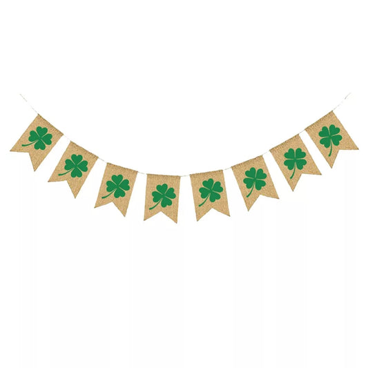 Hessian shamrock bunting