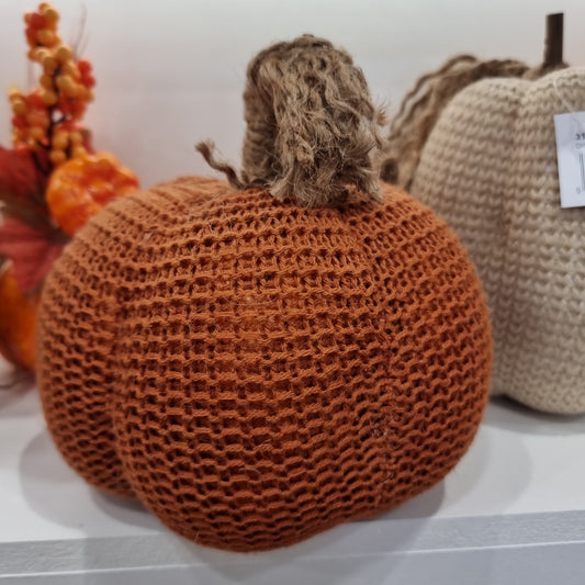 Rustic knitted pumpkin large 31193