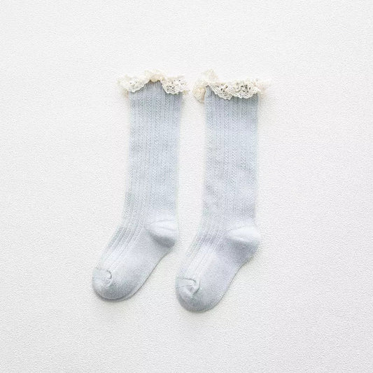 Girls frill socks - Pale Blue