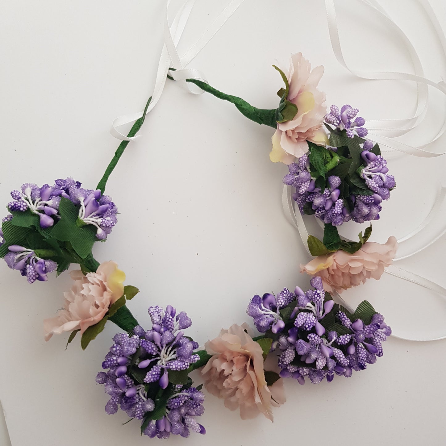 Flower Girl blush pink and lilac flower crown