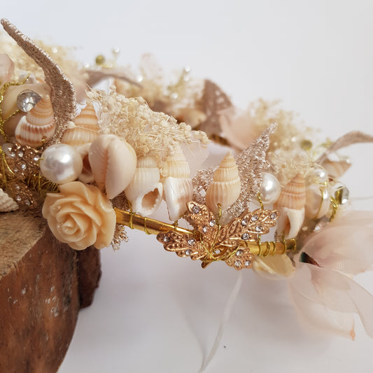 Flower Girl sea shell flower crown