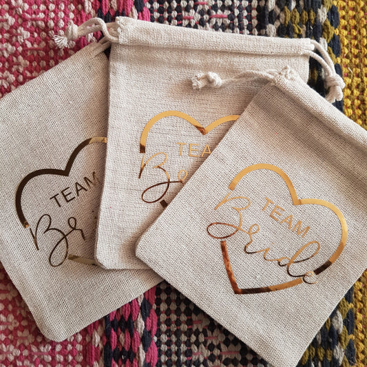 Team Bride canvas bags