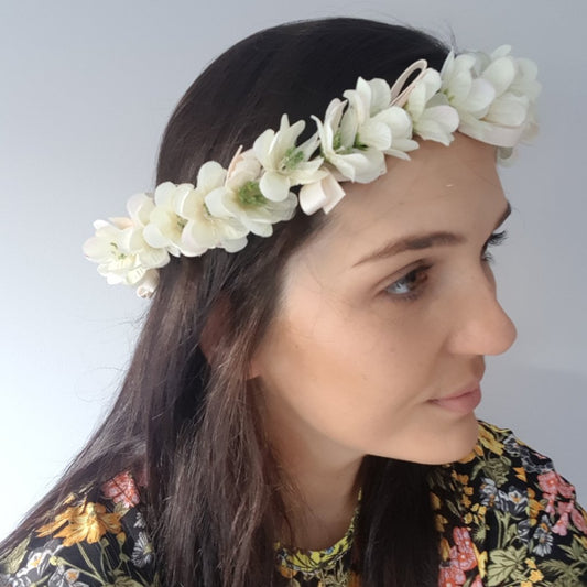 Petite Ivory Floral Crown