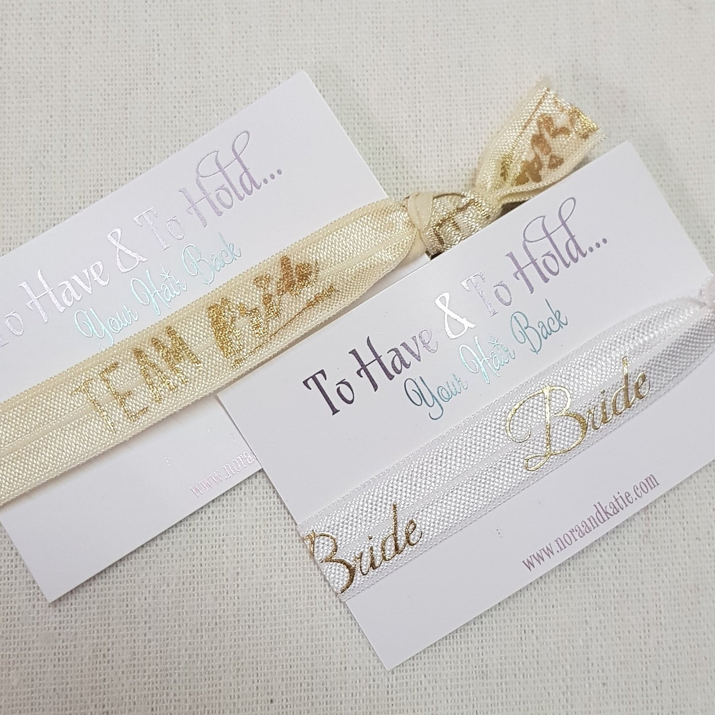 Gold To have and to hold your hair back hen party bag fillers