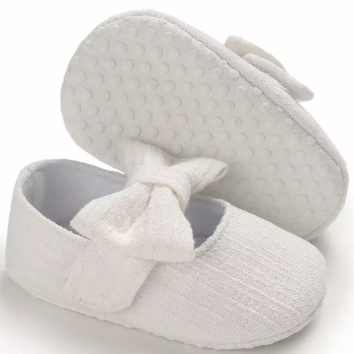 Christening Shoes - Off white Bow