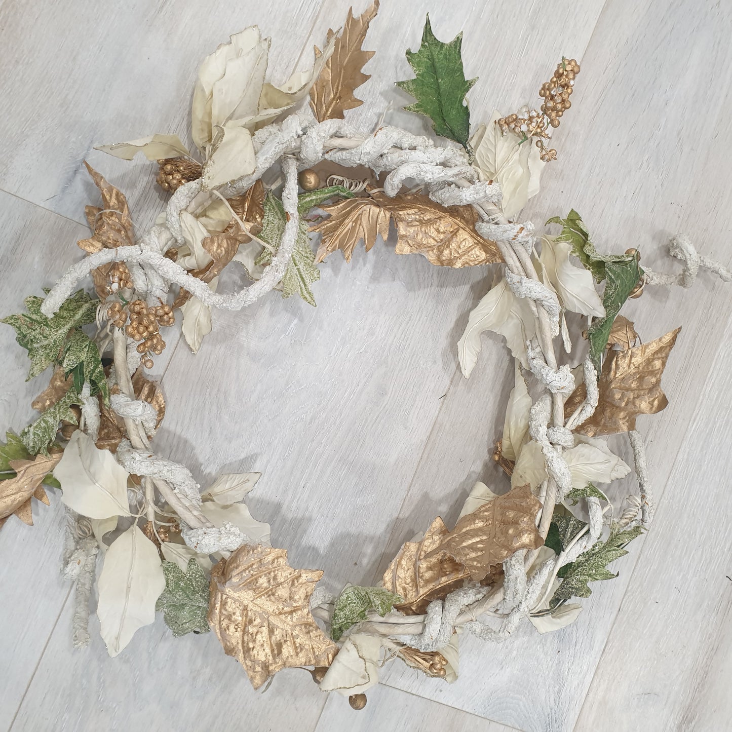 Cream gold rustic wreath