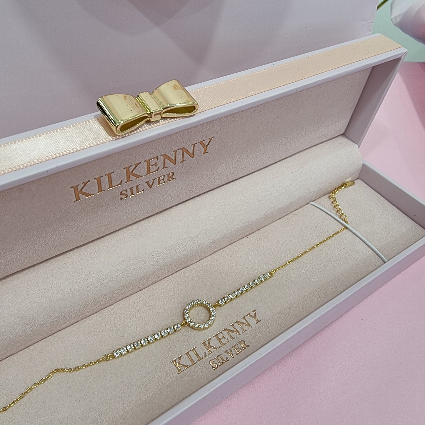 GOLD CIRCLE RHINESTONE BRACELET L3137