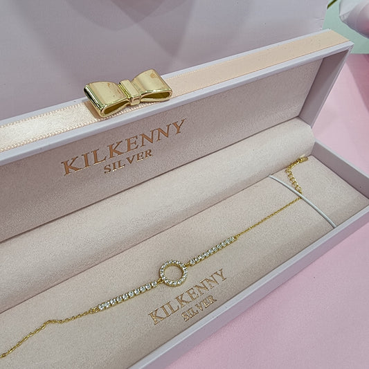 GOLD CIRCLE RHINESTONE BRACELET L3137