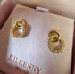 GOLD DOUBLE CIRCLE DIMONTE STUD EARRING E1932