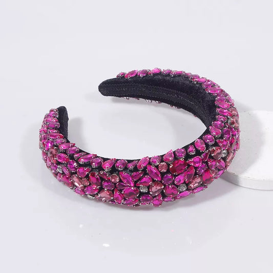 Black and pink embellished hair band