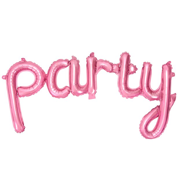 Pink "Party" Phrase Balloon