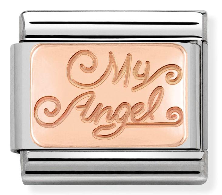 Classic PLATES S/Steel 9ct Rose Gold  My Angel