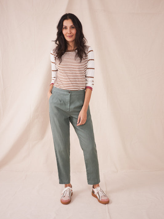 MADDIE LINEN TROUSER

KHAKI GREEN