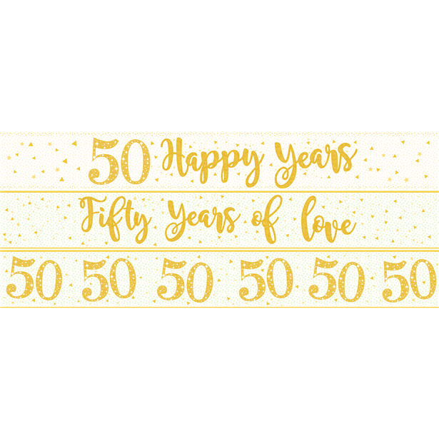 50th Wedding Anniversary Paper Banners 3 designs 1m each