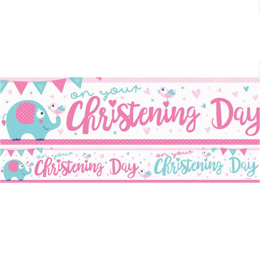Christening Day Paper Banners 1 design 1m each 3pk