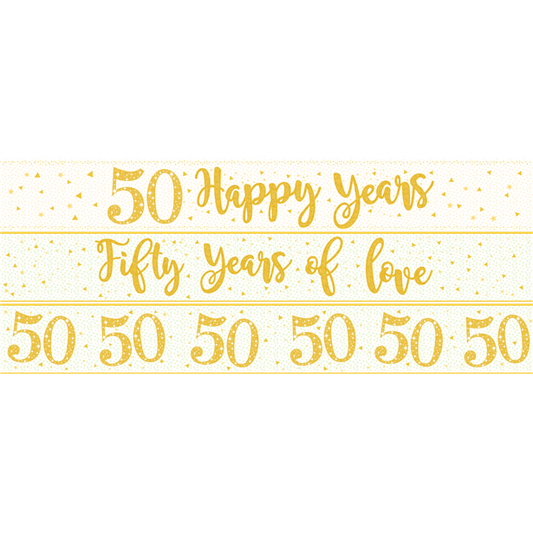 50th Wedding Anniversary Paper Banners 3 designs 1m each