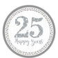 25th Silver Sparkling Wedding Anniversary Plates - 23cm Paper Plates
