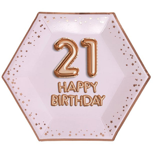 21st Glitz & Glamour Birthday Paper Plates