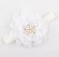 White lace pearl baby headband