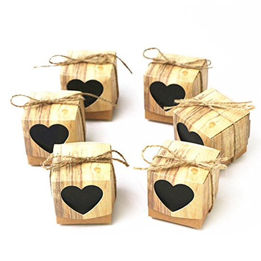 Rustic Heart Wedding Favour Boxes