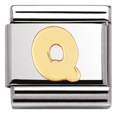 Classic LETTER,S/Steel,Bonded Yellow Gold Letter  Q