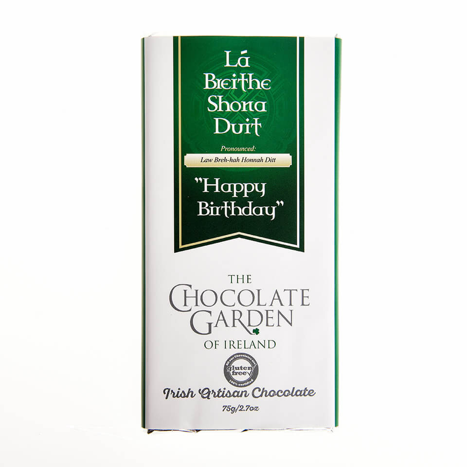 Irish Traditional Happy Birthday Chocolate Bar