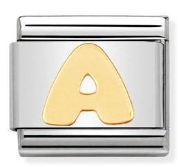 Classic LETTER,S/Steel,Bonded Yellow Gold Letter  A