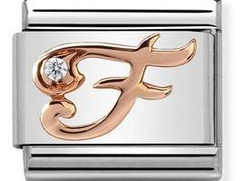 Classic 9ct Rose Gold Letter F