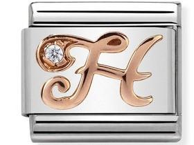 Classic 9ct Rose Gold Letter H