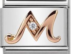Classic 9ct Rose Gold Letter M