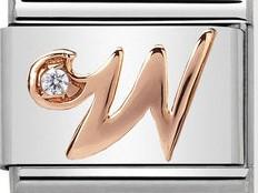 Classic 9ct Rose Gold Letter W