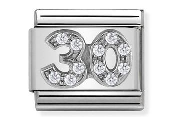 CLASSIC SILVER CZ NUMBER 30