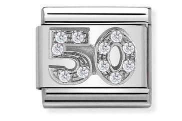CLASSIC SILVER CZ NUMBER 50